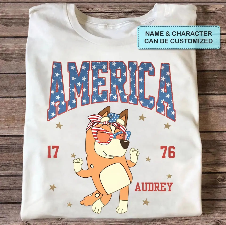 Vintage America - Personalized Custom T-shirt - 4th Of July Gift For Family, Family Members