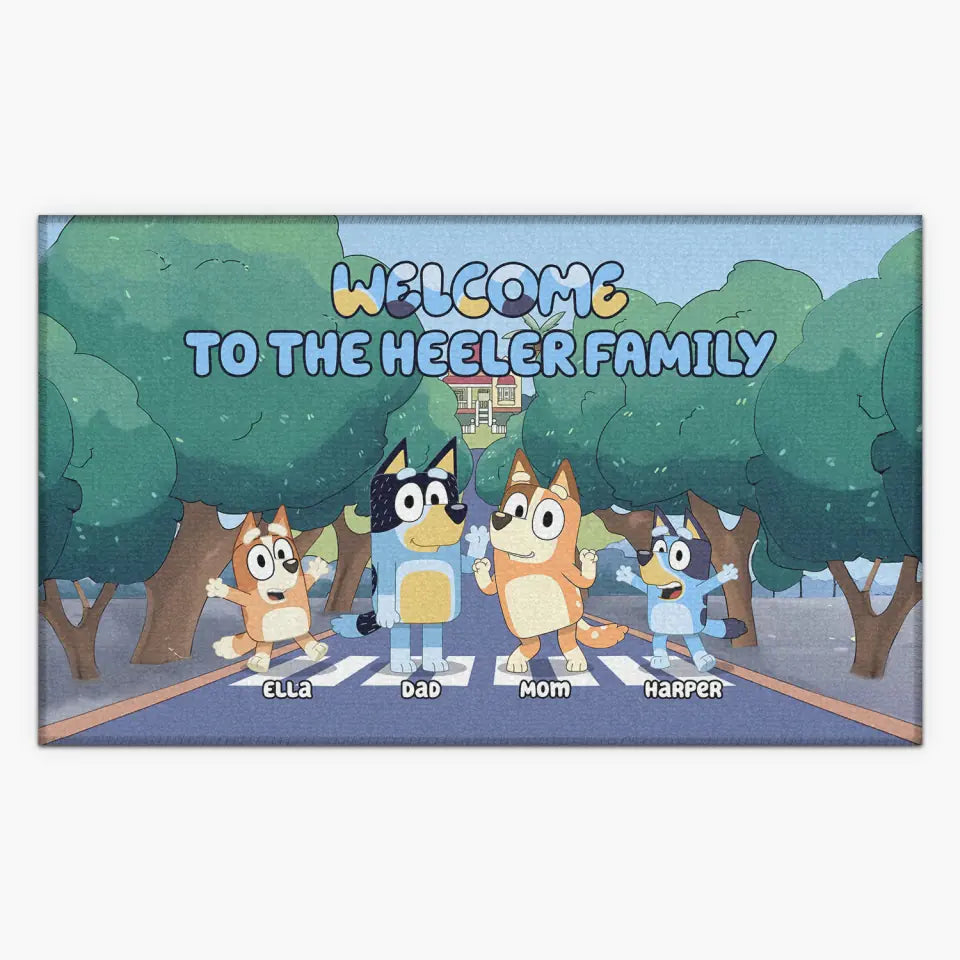 Welcome To The Heeler Family - Personalized Custom Doormat - Gift For Family Members