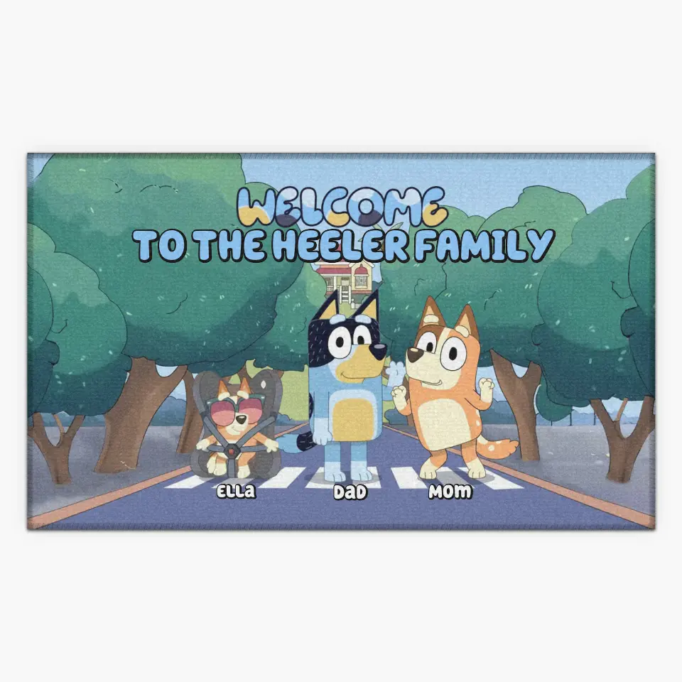 Welcome To The Heeler Family - Personalized Custom Doormat - Gift For Family Members