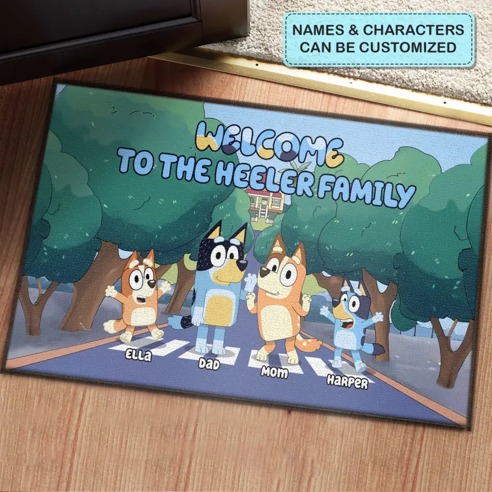 Welcome To The Heeler Family - Personalized Custom Doormat - Gift For Family Members