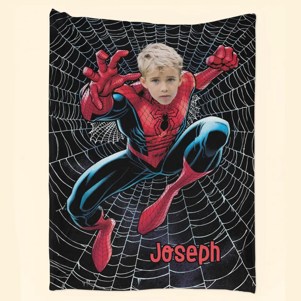 Custom Face Super Hero Blanket - Personalized Custom Blanket - Gift For Kids, Family, Family Members