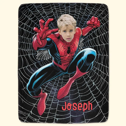 Custom Face Super Hero Blanket - Personalized Custom Blanket - Gift For Kids, Family, Family Members