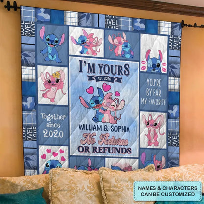 I'm Yours No Return Or Refund - Personalized Custom Quilted Blanket - Gift For Couple, Boyfriend, Girlfriend