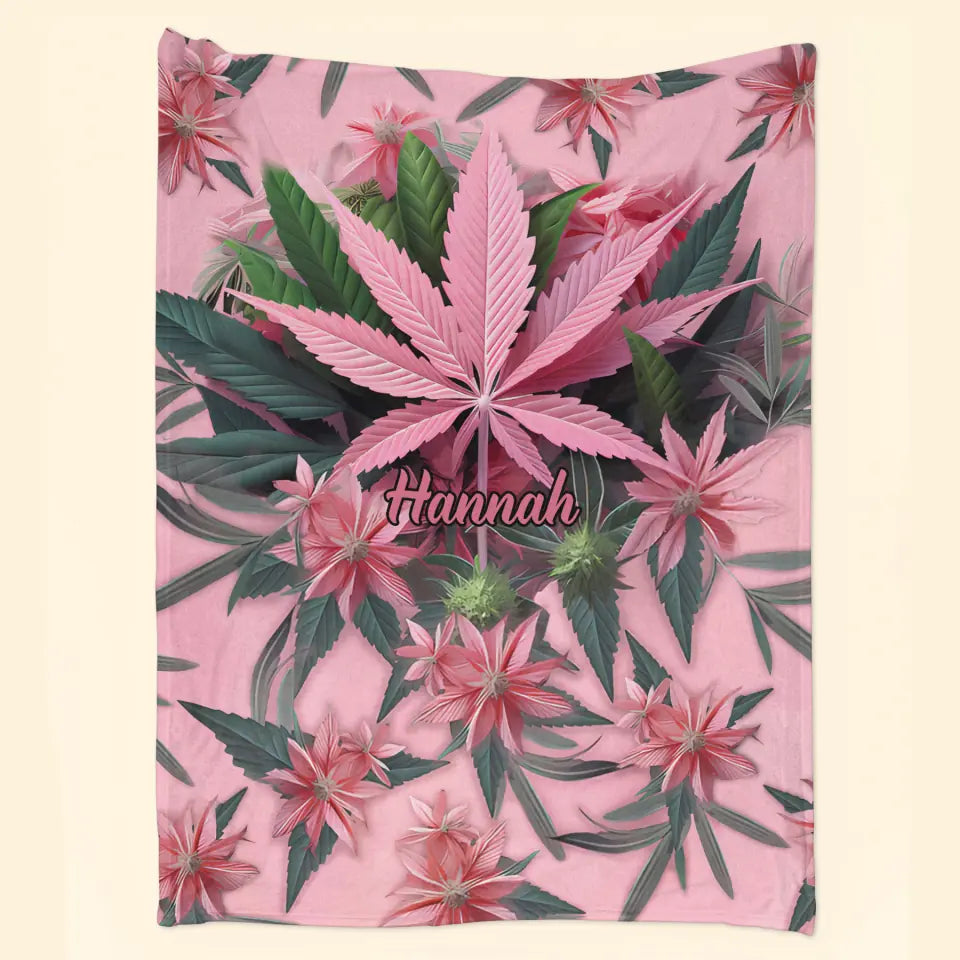 Pink Stoner Chick - Personalized Custom Blanket - Gift For Family Members, Friends, Bestie