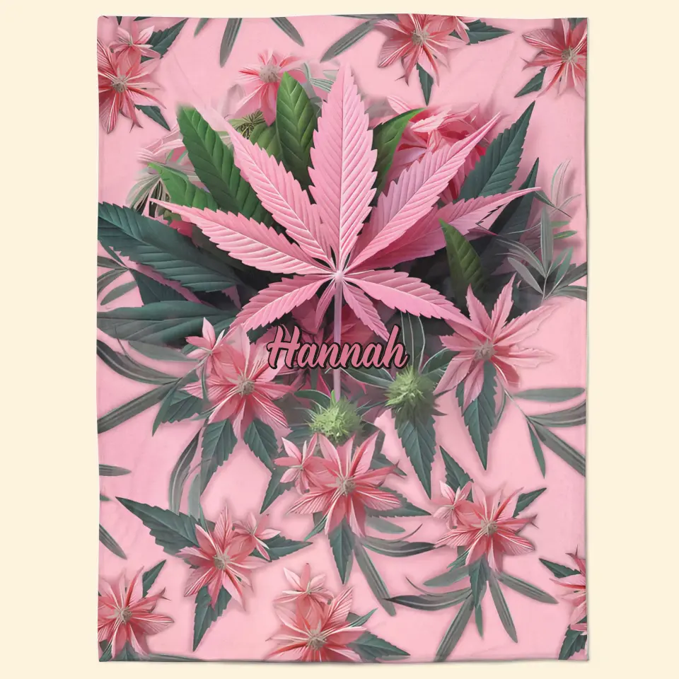 Pink Stoner Chick - Personalized Custom Blanket - Gift For Family Members, Friends, Bestie