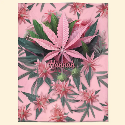 Pink Stoner Chick - Personalized Custom Blanket - Gift For Family Members, Friends, Bestie