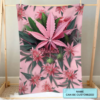 Pink Stoner Chick - Personalized Custom Blanket - Gift For Family Members, Friends, Bestie