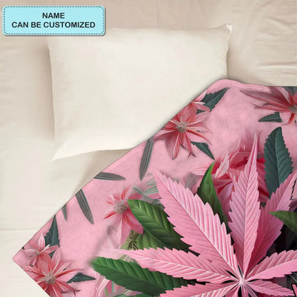 Pink Stoner Chick - Personalized Custom Blanket - Gift For Family Members, Friends, Bestie