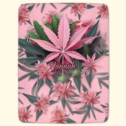 Pink Stoner Chick - Personalized Custom Blanket - Gift For Family Members, Friends, Bestie