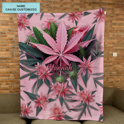 Pink Stoner Chick - Personalized Custom Blanket - Gift For Family Members, Friends, Bestie