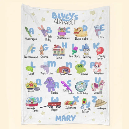 Alphabets Heeler - Personalized Custom Blanket - Gift For Kids, Family, Family Members