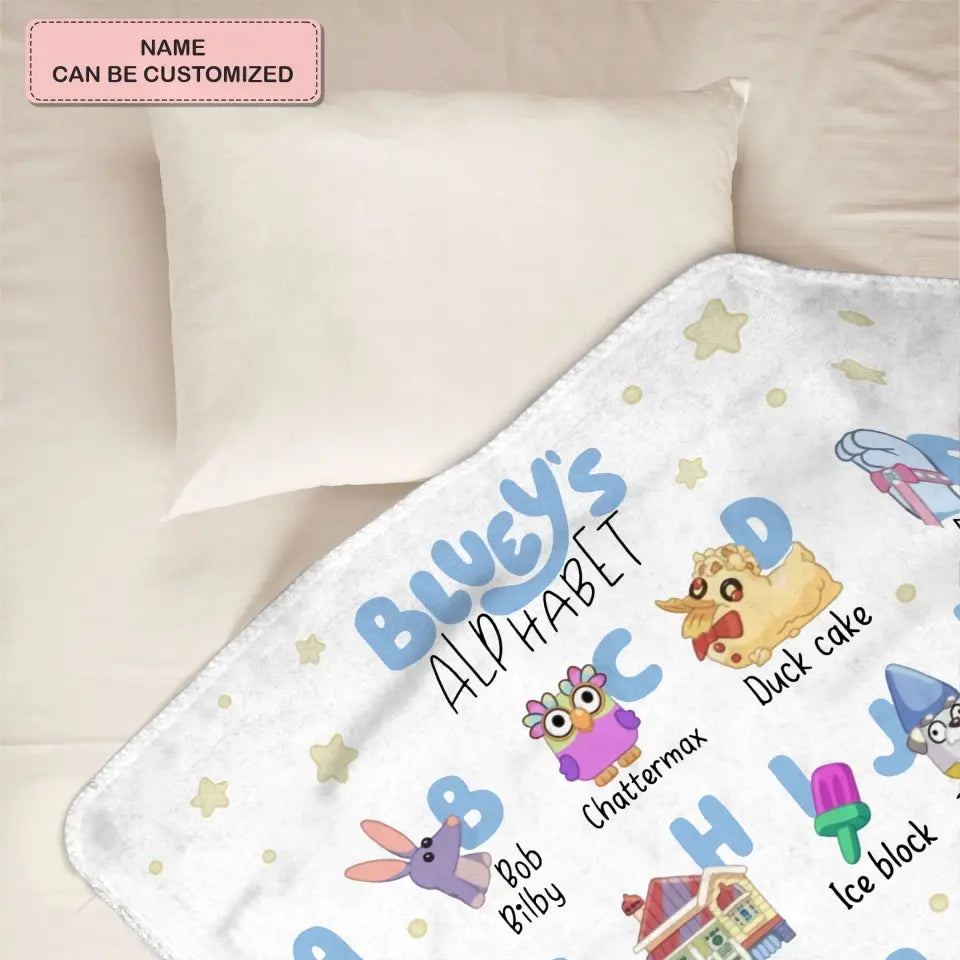 Alphabets Heeler - Personalized Custom Blanket - Gift For Kids, Family, Family Members