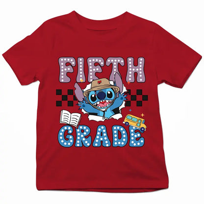 Retro Blue Ailen - Personalized Custom Youth T-shirt - Birthday, Back To School, Kindergarten, First, Second, Third, Fourth, Fifth Grade, Pre-K Gift For Kids