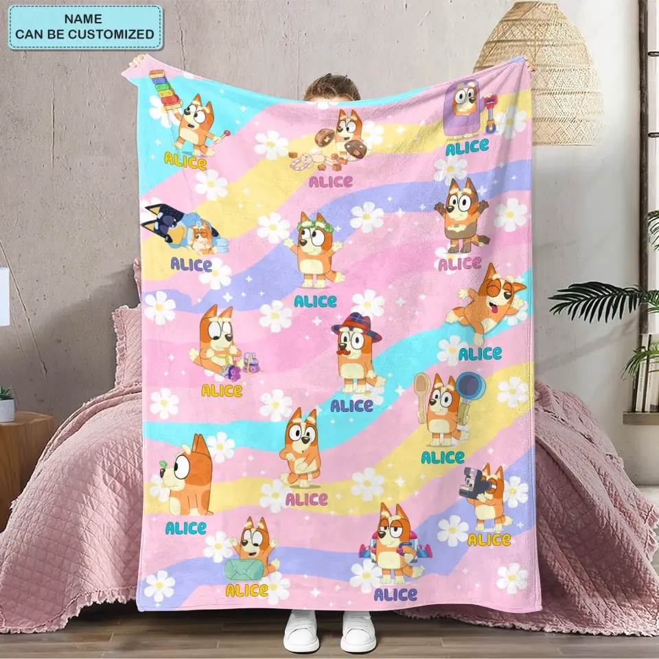 Custom Name - Personalized Custom Blanket - Gift For Kid, Family Members