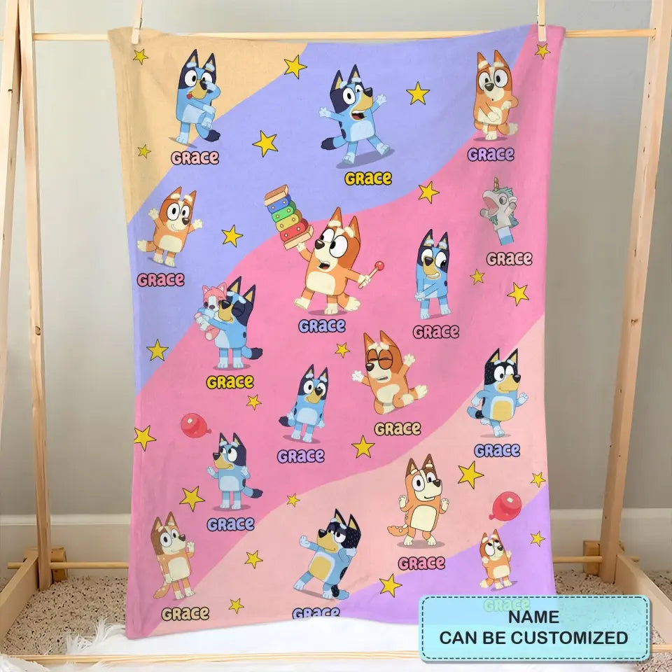 Colorful Custom Name - Personalized Custom Blanket - Gift For Kid, Family Members