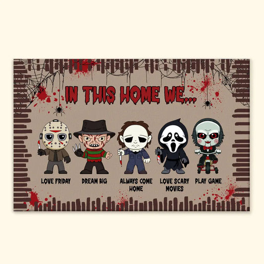 In This Home We - Personalized Custom Canvas/ Poster - Halloween Gift For Family Members