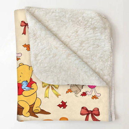 Honey Bear Couquette - Personalized Custom Blanket - Gift For Kid, Family Members