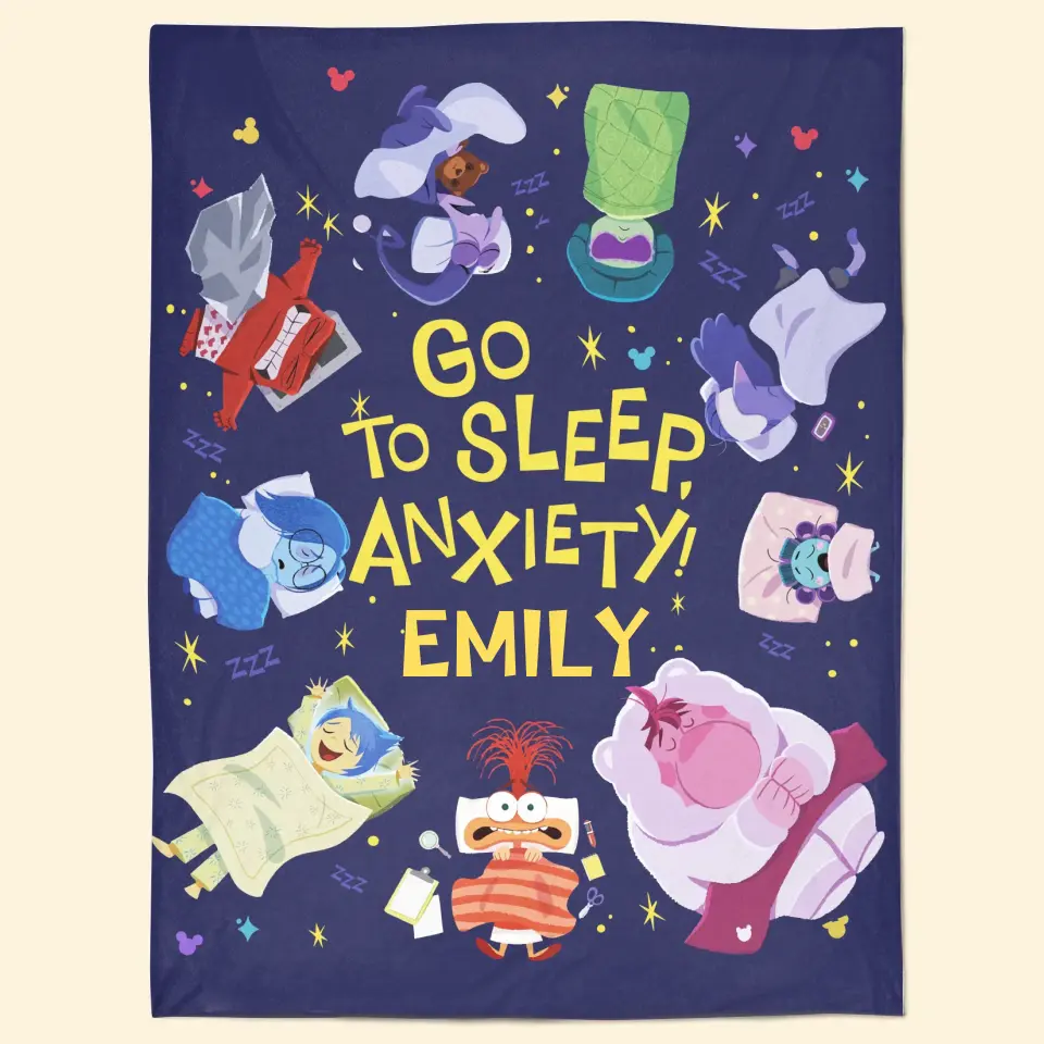 Go To Sleep Anxiety - Personalized Custom Blanket - Gift For Kids, Family Members