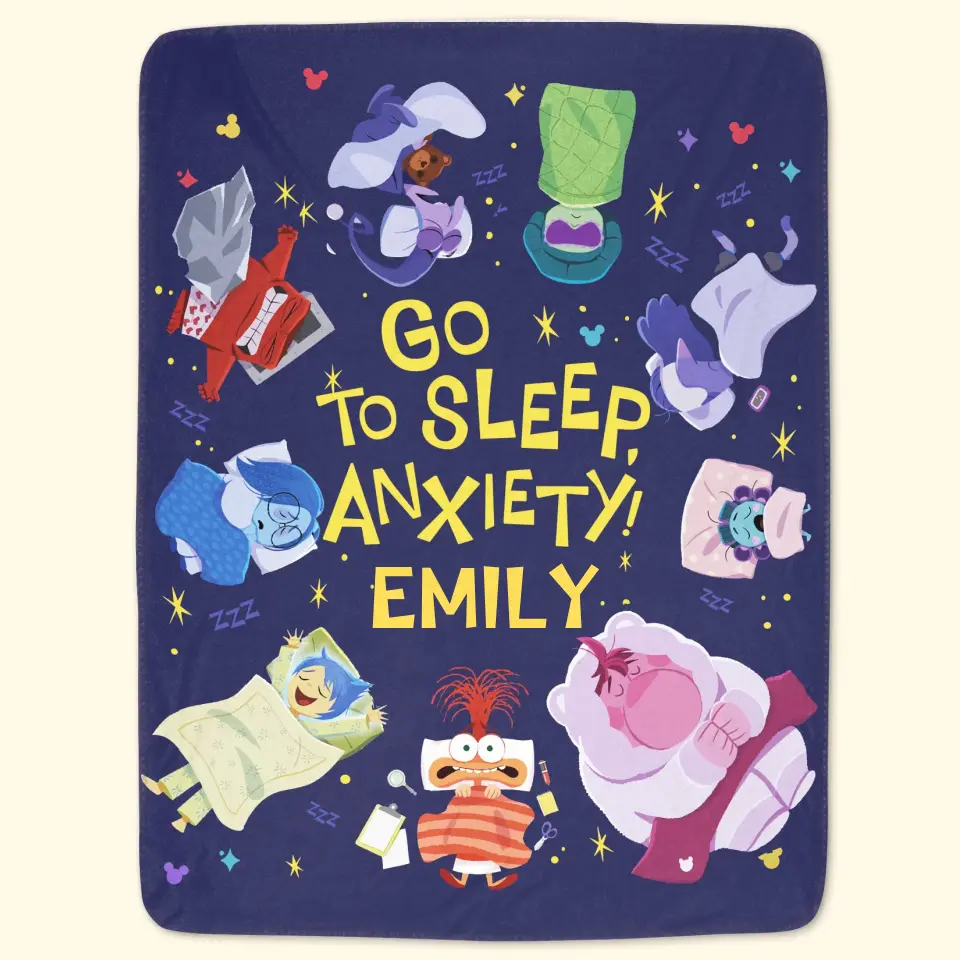 Go To Sleep Anxiety - Personalized Custom Blanket - Gift For Kids, Family Members