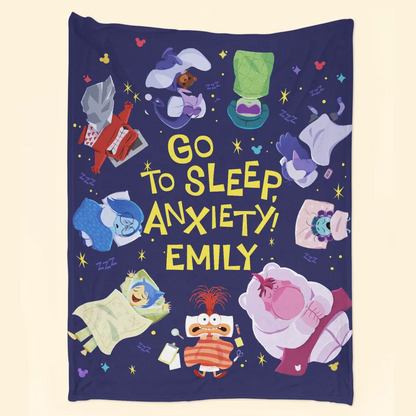 Go To Sleep Anxiety - Personalized Custom Blanket - Gift For Kids, Family Members