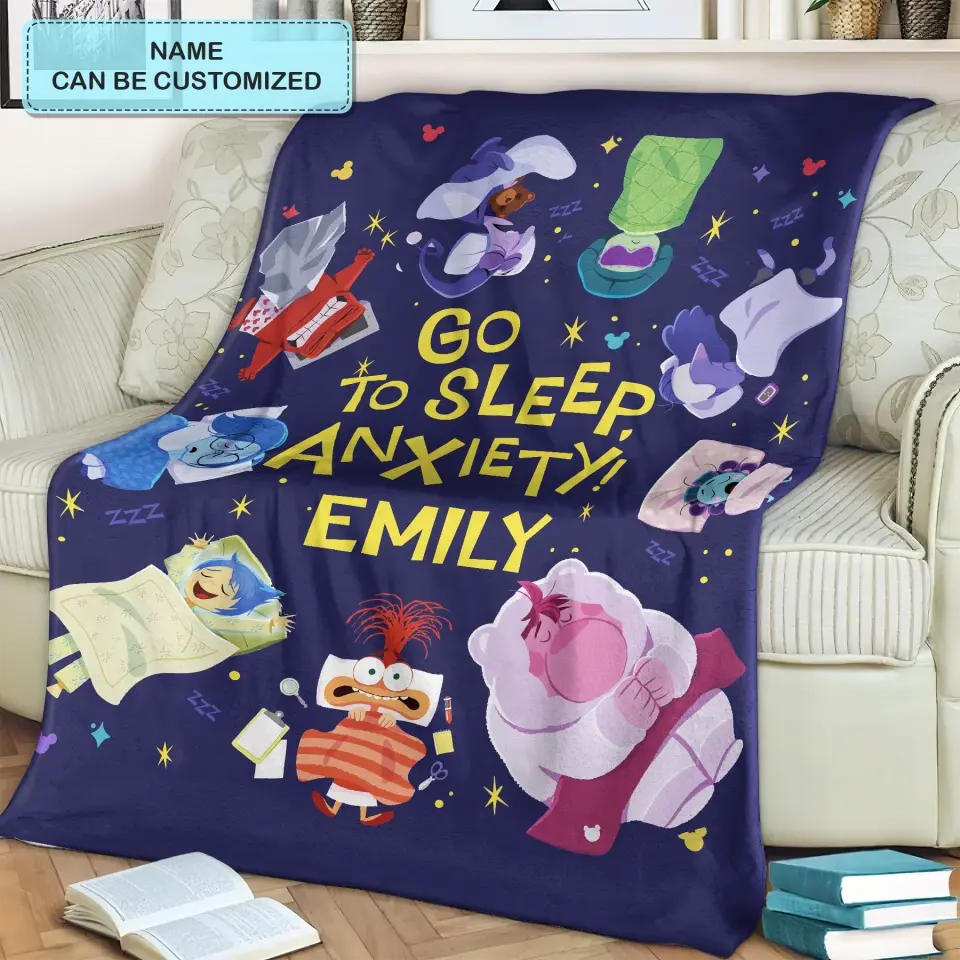 Go To Sleep Anxiety - Personalized Custom Blanket - Gift For Kids, Family Members