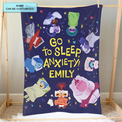 Go To Sleep Anxiety - Personalized Custom Blanket - Gift For Kids, Family Members