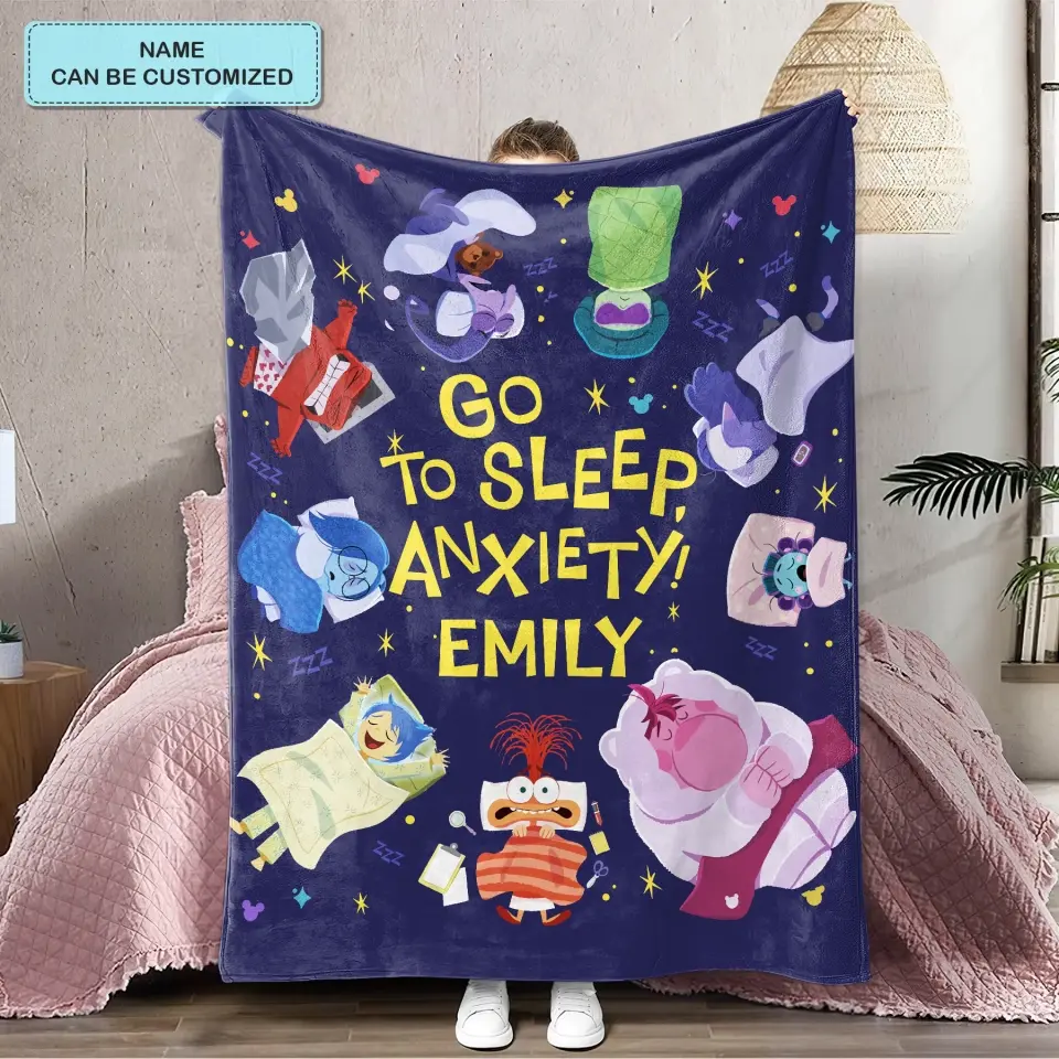 Go To Sleep Anxiety - Personalized Custom Blanket - Gift For Kids, Family Members