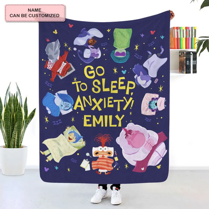 Go To Sleep Anxiety - Personalized Custom Blanket - Gift For Kids, Family Members