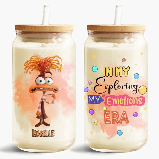In My Exploring Emotion Era - Personalized Custom Glass Can - Gift For Kids, Friends, Family Member