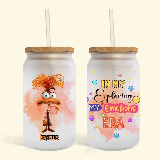 In My Exploring Emotion Era - Personalized Custom Glass Can - Gift For Kids, Friends, Family Member