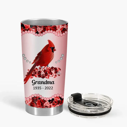 Personalized Tumbler - Gift For Grandma - Grandma Cardinal Memorial