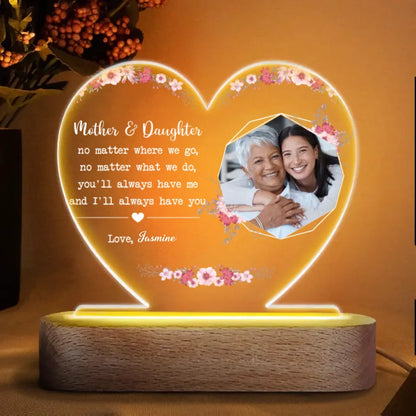 Acrylic LED Night Light - Gift For Mom - Mother And Daughter ARND037