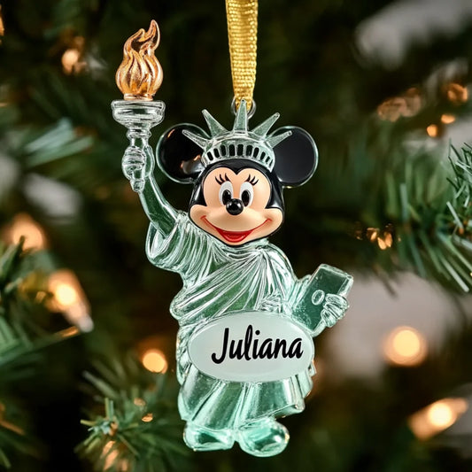 Miss Freedom - Personalized Mica Ornament - Gift For Family Members