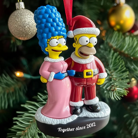 Christmas Couple - Personalized Mica Ornament - Gift For Family Members