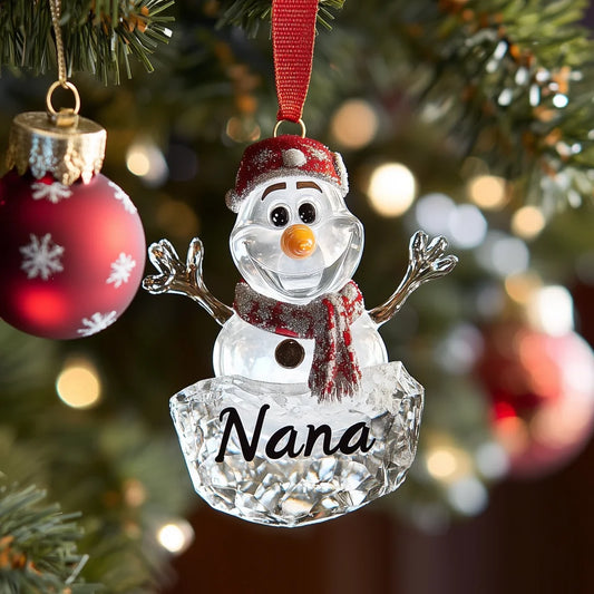 Grandma Holiday Cheer - Personalized Mica Ornament - Gift For Grandma, Family Members