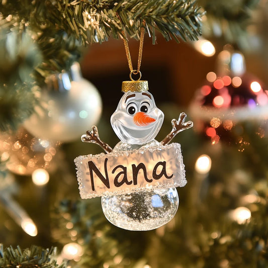Grandkids Frosty Delight - Personalized Mica Ornament - Gift For Grandma, Family Members