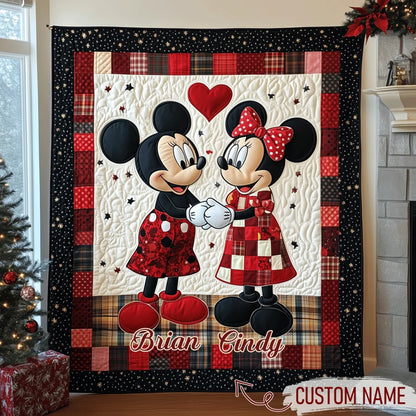 Charming Holiday - Personalized Custom Quilted Blanket - Gift For Couple, Boyfriend, Girlfriend