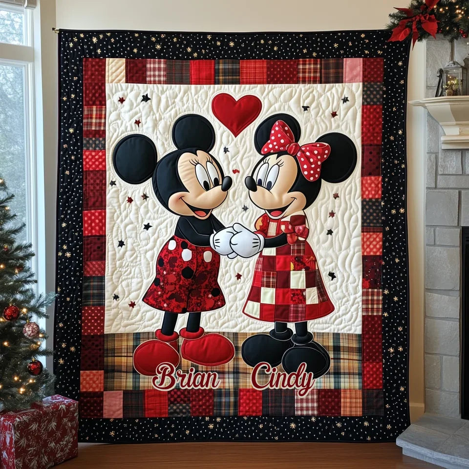 Charming Holiday - Personalized Custom Quilted Blanket - Gift For Couple, Boyfriend, Girlfriend