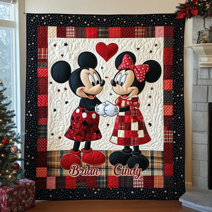 Charming Holiday - Personalized Custom Quilted Blanket - Gift For Couple, Boyfriend, Girlfriend