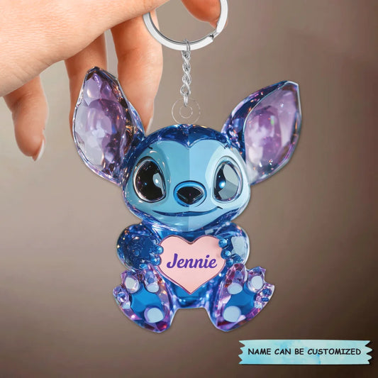 Sparkle Blue - Personalized Custom Acrylic Keychain - Gift For Family Members