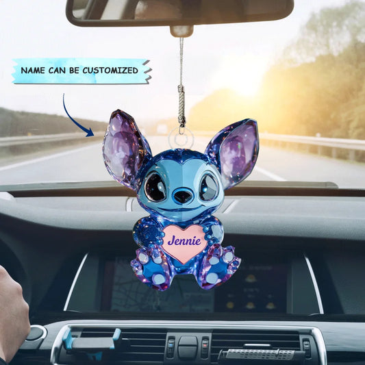 Sparkle Blue - Personalized Car Hanging Ornament - Gift For Family Members