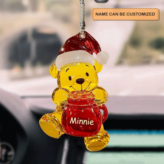 Honey Bear - Personalized Car Hanging Ornament - Gift For Family Members