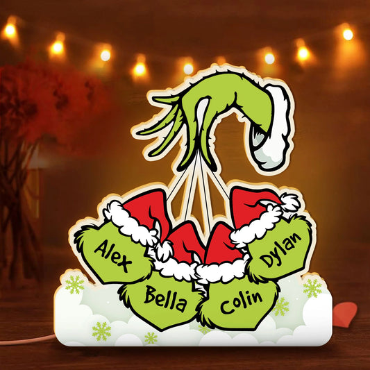 Green Crew - Personalized Custom Light Box - Christmas Gifts For Grandma, Family Members