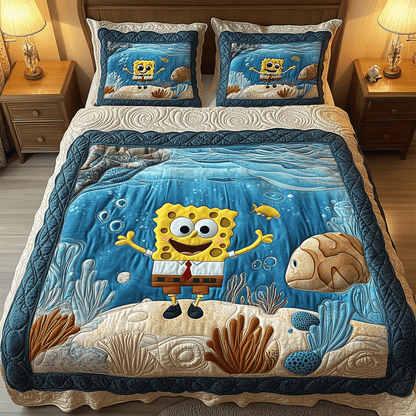 Oceanic Adventure 3-Piece Quilted Bedding Set NCU0HT044