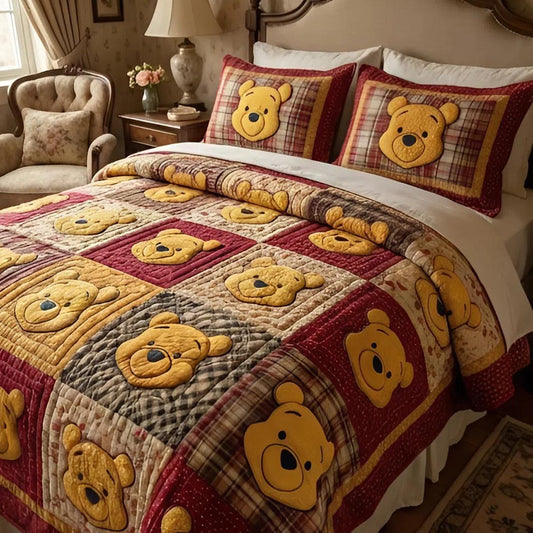 Bear Haven 3-Piece Quilted Bedding Set DMC0DV043