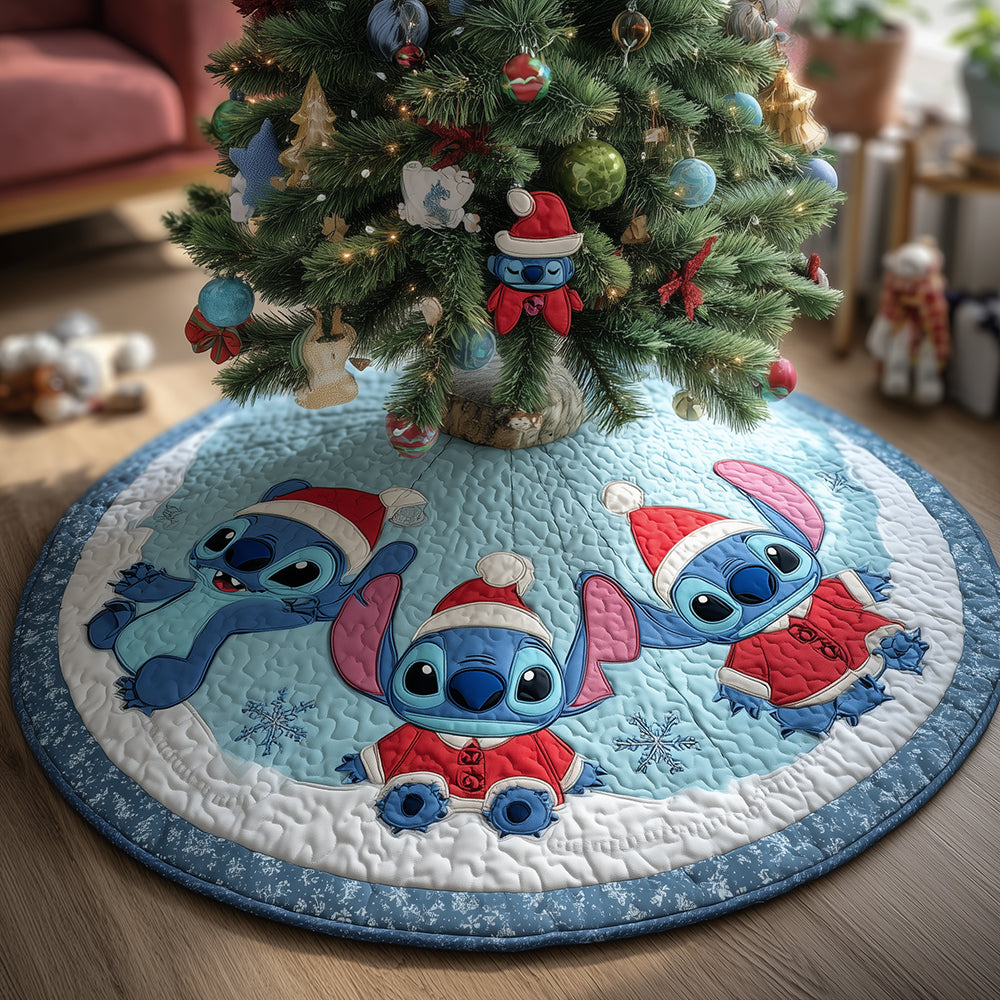 Blue Holiday Hijinks Quilted Tree Skirt NCU0HT080