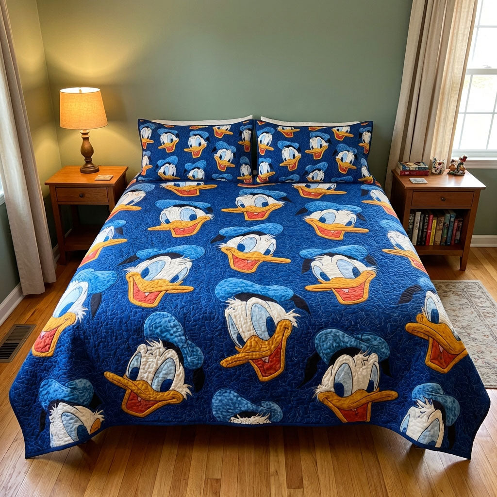 Blue Quack 3-Piece Quilted Bedding Set DMC0DK052