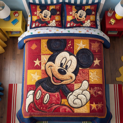 Bright Happy 3-Piece Quilted Bedding Set DMC0NT134