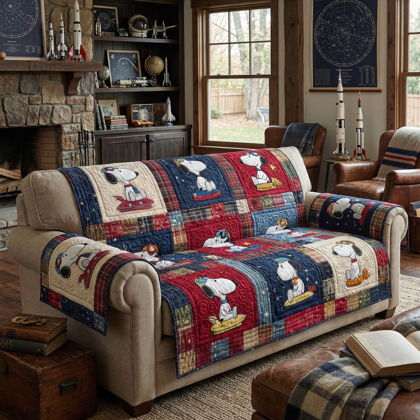 Cheerful Patch Memories Quilted Sofa Cover DMC0PT091