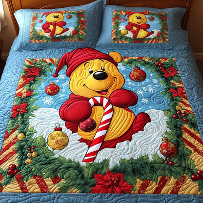 Christmas Bear Dreams 3-Piece Quilted Bedding Set NCU0LT052